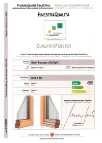 certificato prodotto CasaClima - holz 88