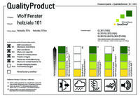 certificato prodotto CasaClima - holz/alu 101