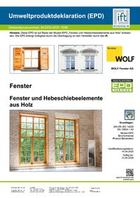 Umweltproduktdeklaration (EPD) Holz Fenster