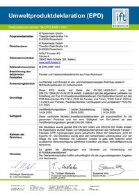 Umweltproduktdeklaration (EPD) Holz-Aluminium Fenster