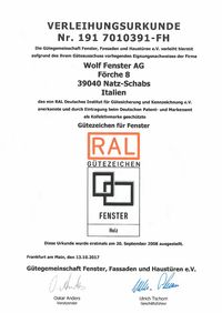RAL Gütezeichen für Holzfenster