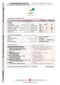 certificato prodotto CasaClima - holz/alu 101