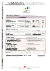certificato prodotto CasaClima - holz/alu 114