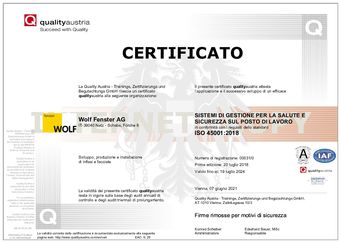 certificato ISO45001