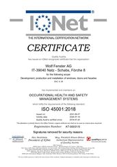 ISO45001 Zertifikat International