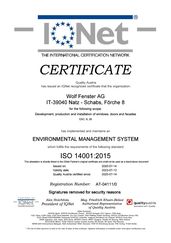 certificato ISO internazionale